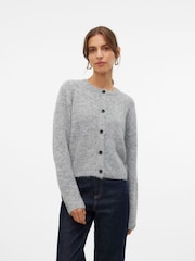 VERO MODA Grey Round Neck Button Up Cardigan - Image 1 of 6