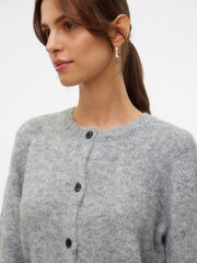 VERO MODA Grey Round Neck Button Up Cardigan - Image 3 of 6
