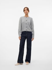 VERO MODA Grey Round Neck Button Up Cardigan - Image 4 of 6