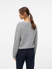 VERO MODA Grey Round Neck Button Up Cardigan - Image 5 of 6