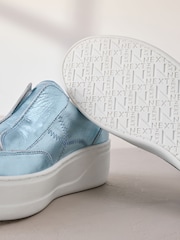 Metallic Slip On Signature Forever Comfort® Leather Chunky Wedge Platform Trainers - Image 5 of 7