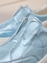 Metallic Slip On Signature Forever Comfort® Leather Chunky Wedge Platform Trainers - Image 6 of 7