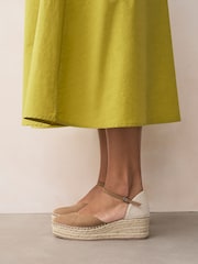 Sand Extra Wide Fit Forever Comfort® Closed Toe Platform Espadrille Wedges - Image 3 of 8