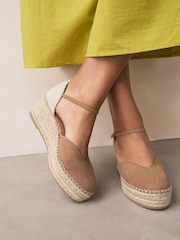 Sand Extra Wide Fit Forever Comfort® Closed Toe Platform Espadrille Wedges - Image 4 of 8