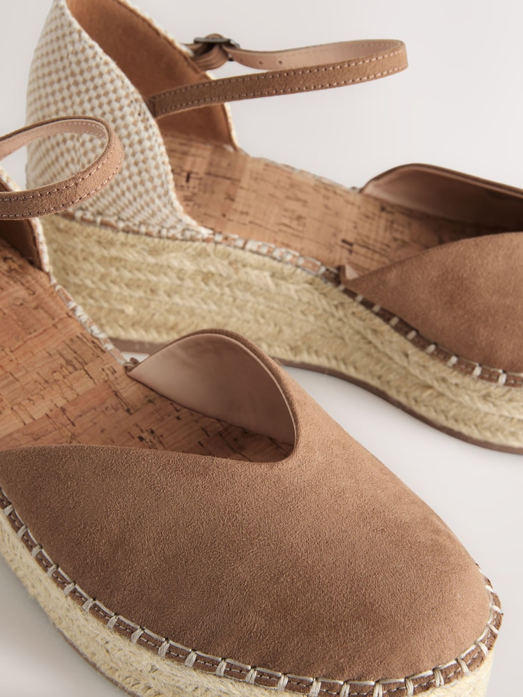 Sand Extra Wide Fit Forever Comfort® Closed Toe Platform Espadrille Wedges - Image 8 of 8