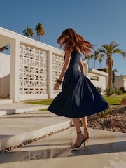 Friends Like These Rinse Wash Denim Belted Midi Dress - Image 2 of 4
