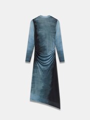 Mint Velvet Blue Ombre Print Mesh Midi Dress - Image 3 of 4