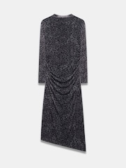 Mint Velvet Grey Animal Print Mesh Midi Dress - Image 4 of 4