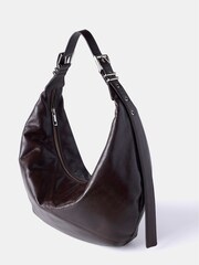 Mint Velvet Brown Leather Scoop Shoulder Bag - Image 4 of 4