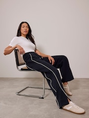 Mint Velvet Blue Split Hem Trousers - Image 1 of 4