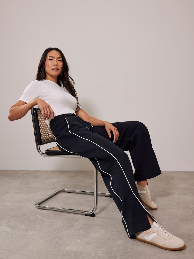 Mint Velvet Blue Split Hem Trousers - Image 1 of 4