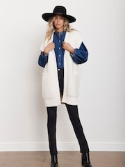 Mint Velvet Cream Boucle Long Cardigan - Image 1 of 4