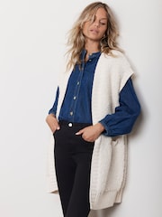Mint Velvet Cream Boucle Long Cardigan - Image 2 of 4