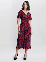 Gina Bacconi Blue Geri Jersey Print Dress - Image 1 of 5