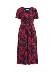 Gina Bacconi Blue Geri Jersey Print Dress - Image 5 of 5