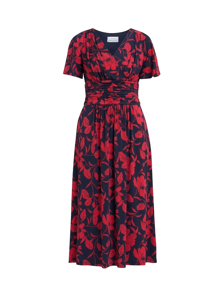 Gina Bacconi Blue Geri Jersey Print Dress - Image 5 of 5