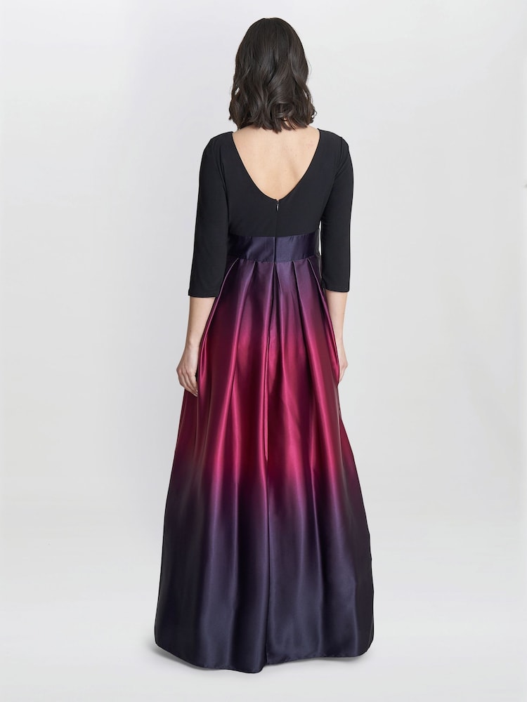 Vestido largo de satén con efecto degradado en morado y espalda en V Ingrid de Gina Bacconi - Imagen 2 de 4 Vestido largo de satén con efecto degradado en morado y espalda en V Ingrid de Gina Bacconi - Imagen 2 de 4