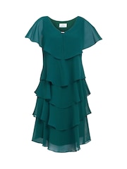 Gina Bacconi Green Bella Georgette Tiered Dress - Image 5 of 5