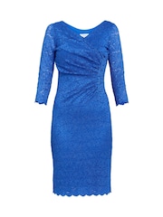 Gina Bacconi Blue Melody Lace Wrap Dress - Image 5 of 5
