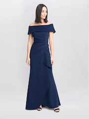 Gina Bacconi Синее платье Carla Off The Shoulder макси - Image 1 of 5