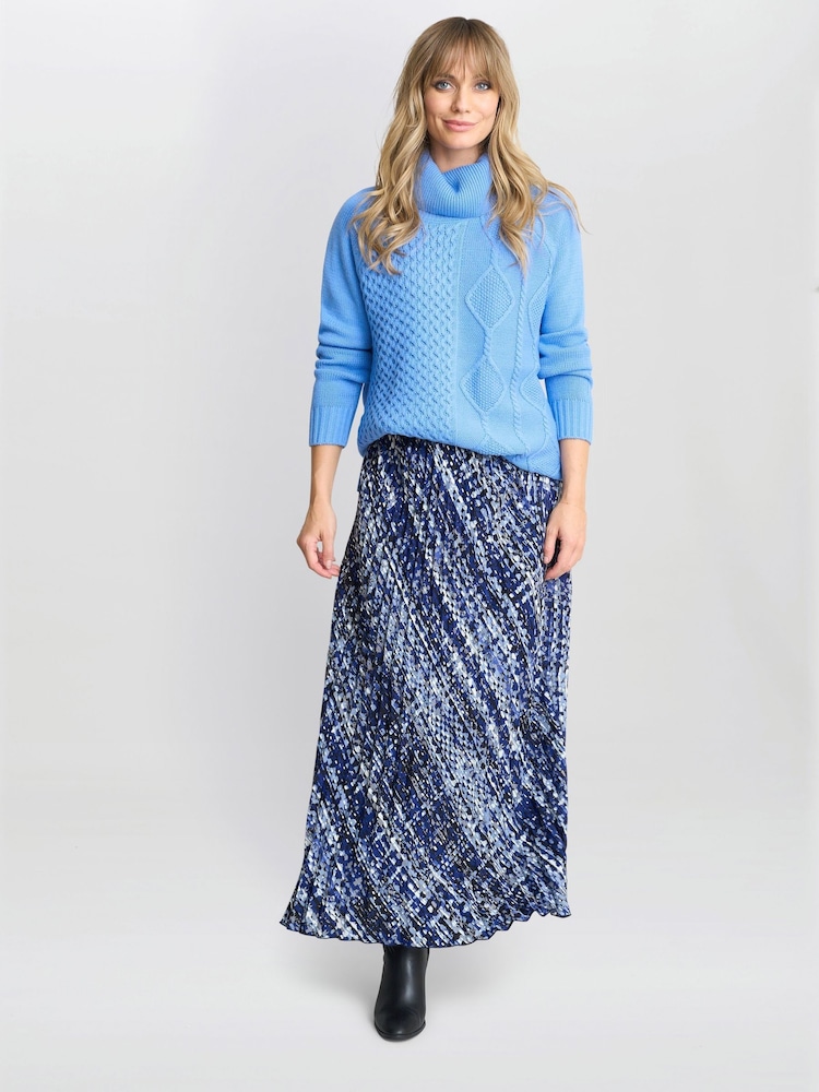 Gina Bacconi Mischa Pleat Black Skirt - Image 2 of 5