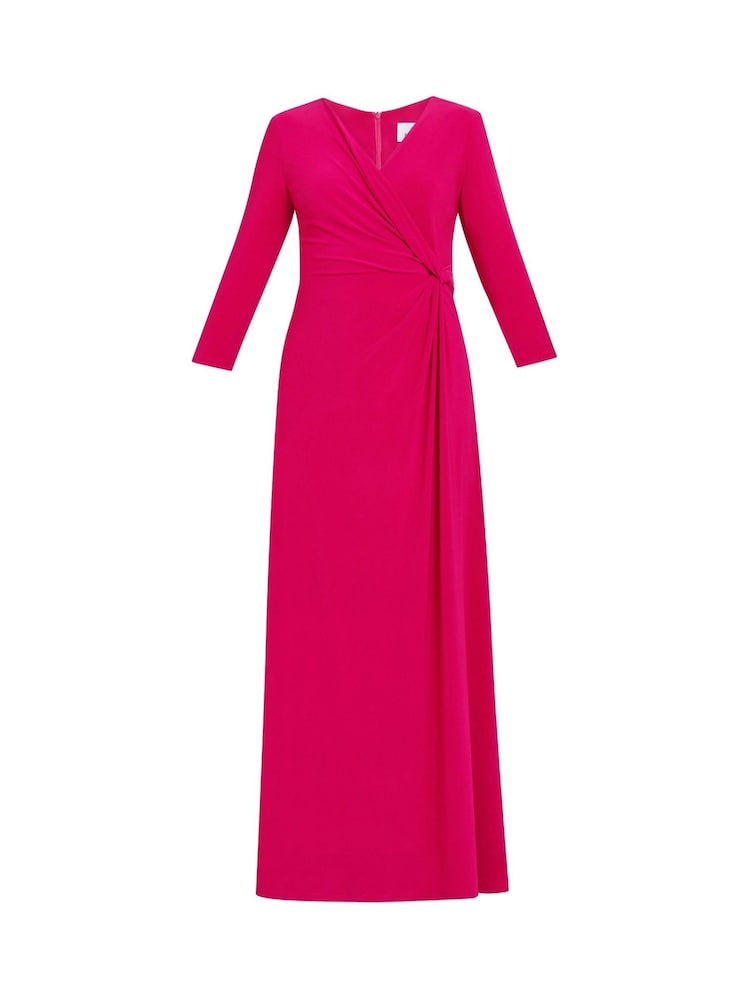 Gina Bacconi Pink Celine Jersey Wrap Maxi Dress - Image 5 of 5