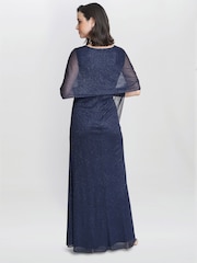 Gina Bacconi Blue Alicia Maxi Dress With Embellishment And Matching Shawl - Image 2 of 5
