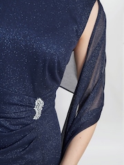 Gina Bacconi Blue Alicia Maxi Dress With Embellishment And Matching Shawl - Image 4 of 5