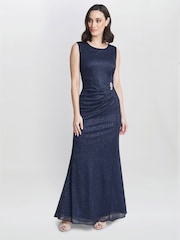 Gina Bacconi Blue Alicia Maxi Dress With Embellishment And Matching Shawl - Image 5 of 5
