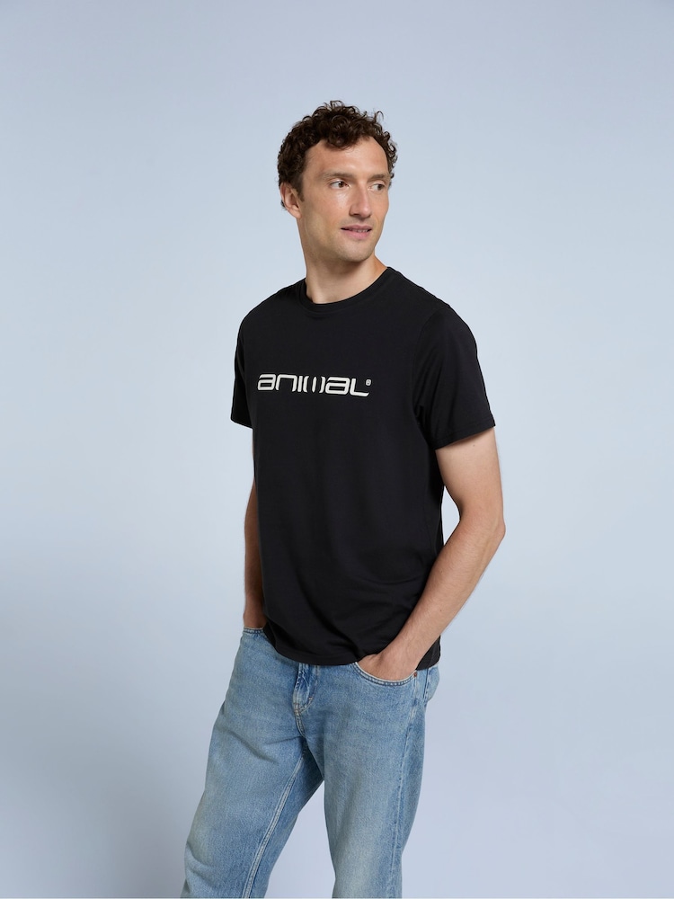 Animal Black Mens Leon Relaxed T-Shirt - Image 1 of 4 Animal Black Mens Leon Relaxed T-Shirt - Image 1 of 4