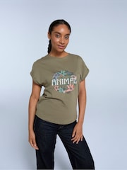Animal Green Womens Holly Logo 100% Cotton T-Shirt - Image 1 of 4