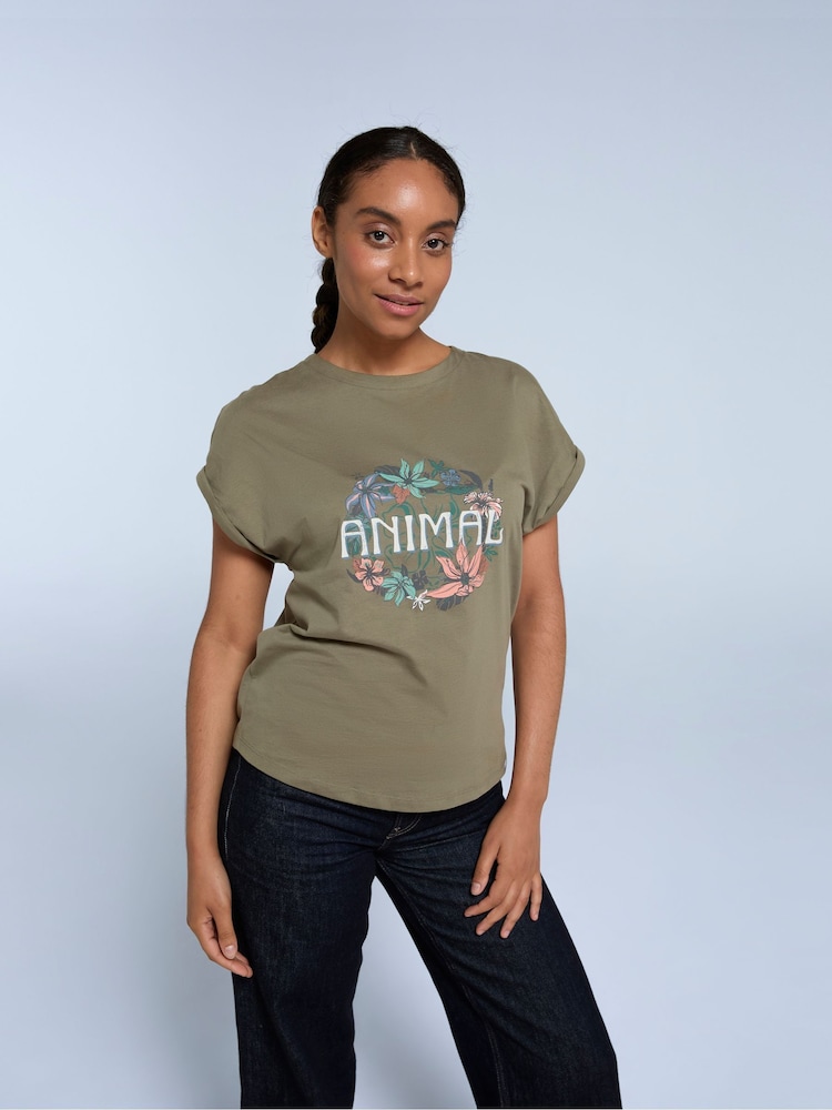Animal Green Womens Holly Logo 100% Cotton T-Shirt - Image 1 of 4