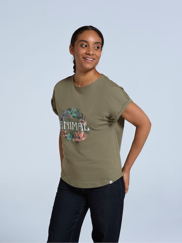 Animal Green Womens Holly Logo 100% Cotton T-Shirt - Image 2 of 4