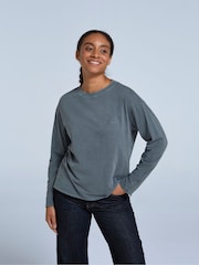 Gris - Animal Lola Womens 100% Cotton Long Sleeve Top - Imagen 1 de 4