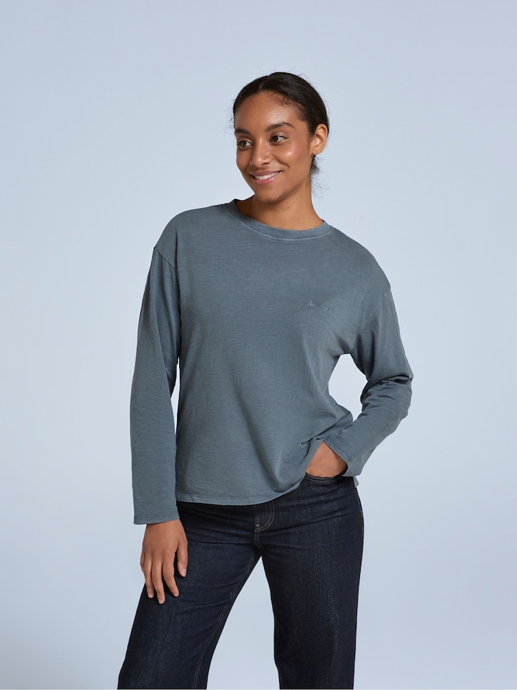 Gris - Animal Lola Womens 100% Cotton Long Sleeve Top - Imagen 2 de 4