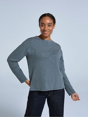 Gris - Animal Lola Womens 100% Cotton Long Sleeve Top - Imagen 3 de 4