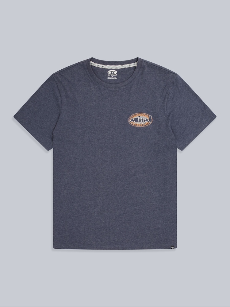 Animal Aqua Blue Mens Chase Relaxed 100% Cotton T-Shirt - Image 1 of 5