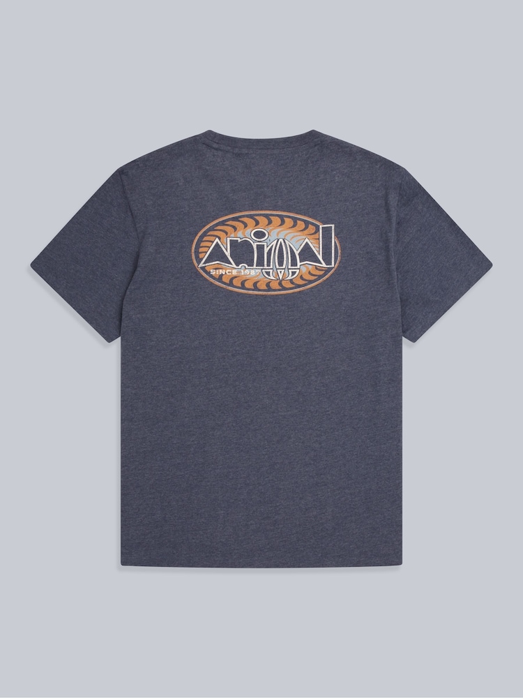 Animal Aqua Blue Mens Chase Relaxed 100% Cotton T-Shirt - Image 2 of 5