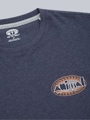 Animal Aqua Blue Mens Chase Relaxed 100% Cotton T-Shirt - Image 3 of 5