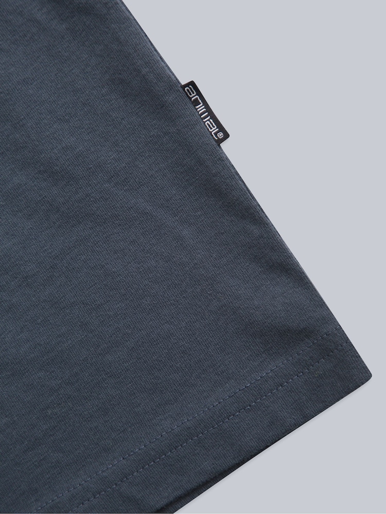 Blau - Animal Mens Icon Plain 100% Cotton T-Shirt - Bild 5 von 5