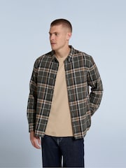 Animal Grey Mens 100% Cotton Cove Flannel Shirt - Image 1 of 4