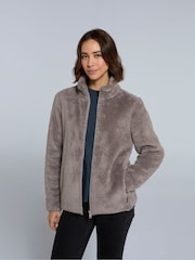 Animal Brown Teddy Womens Fleece Jacket - Image 1 of 4