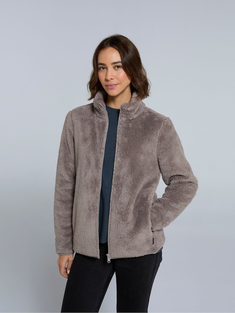 Animal Brown Teddy Womens Fleece Jacket - Image 1 of 4