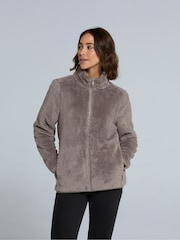 Animal Brown Teddy Womens Fleece Jacket - Image 3 of 4