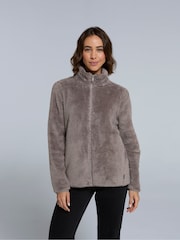 Animal Brown Teddy Womens Fleece Jacket - Image 4 of 4