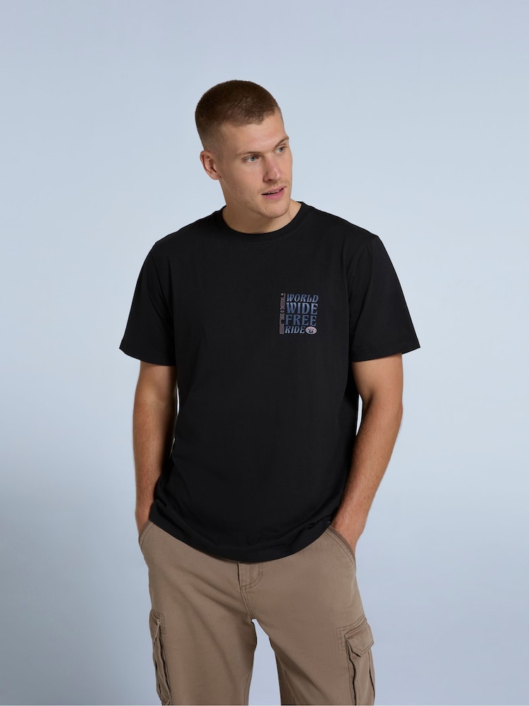 Animal Black Mens Chase Relaxed 100% Cotton T-Shirt - Image 1 of 4