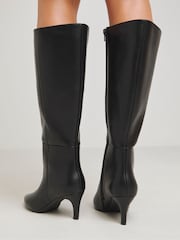 Simply Be Straight Loose Fitting Kitten Knee High Heel Boots In Wide Fit - Slika 2 iz 4