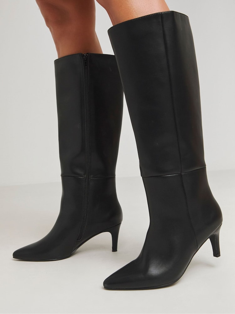 Simply Be Straight Loose Fitting Kitten Knee High Heel Boots In Wide Fit - Slika 4 iz 4 Simply Be Straight Loose Fitting Kitten Knee High Heel Boots In Wide Fit - Slika 4 iz 4