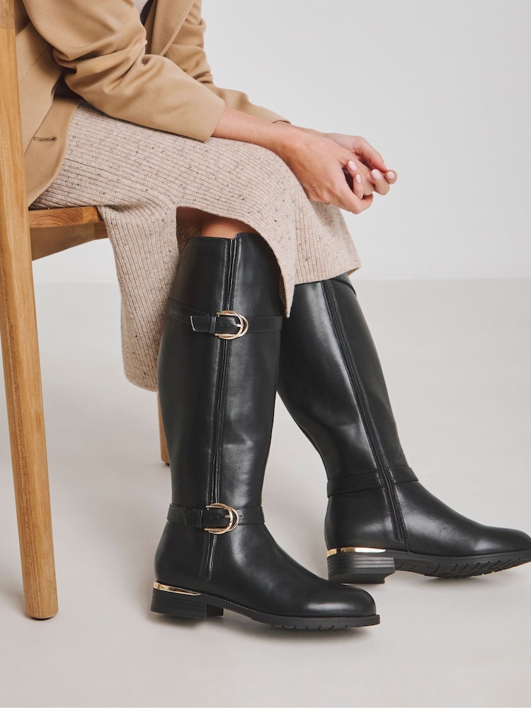 JD Williams Knee High Buckle Detail Boots in Wide fit - Slika 1 iz 4 JD Williams Knee High Buckle Detail Boots in Wide fit - Slika 1 iz 4