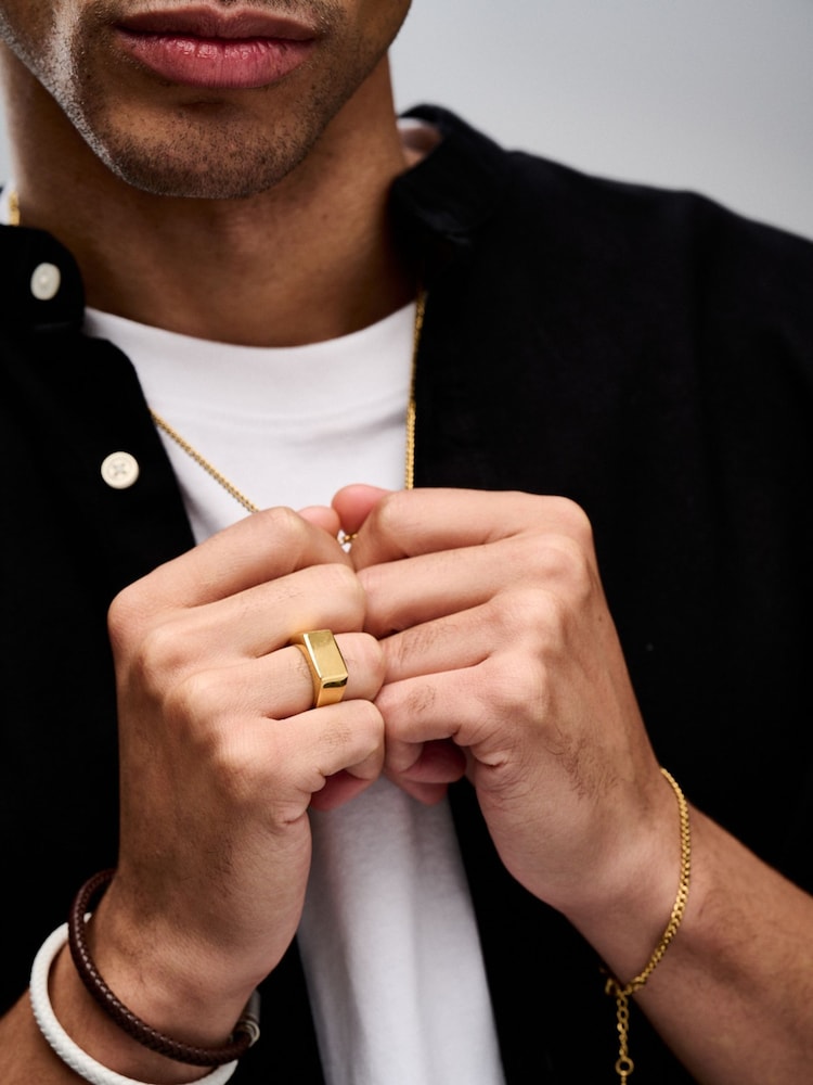 Orelia London Gold Tone Chunky Signet Ring - Image 2 of 3 Orelia London Gold Tone Chunky Signet Ring - Image 2 of 3